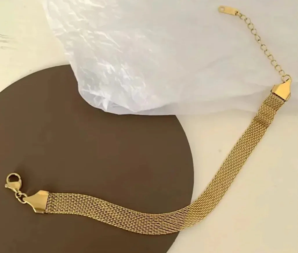 ✨Stainless steel Gold mesh chain bracelet ✨