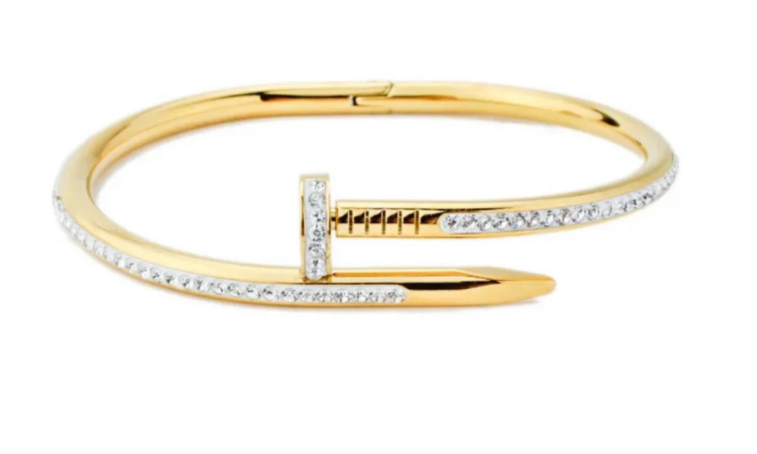 Stainless Steel crystal zircon Nail bracelet