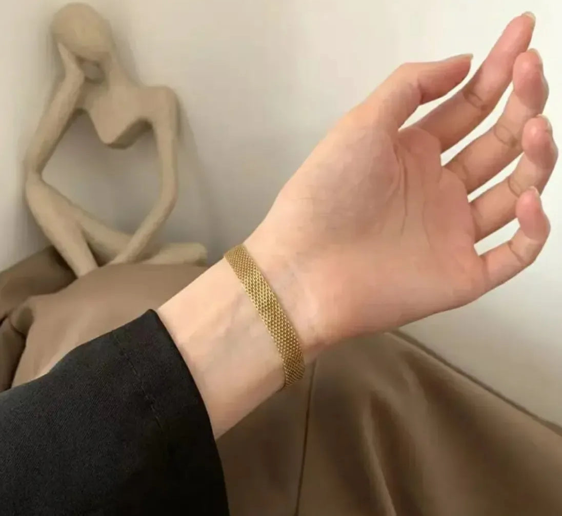 ✨Stainless steel Gold mesh chain bracelet ✨